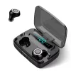 TWS Bluetooth fülhallgató V5.1, Fülbe helyezhető érintő fülhallgató, Vezeték nélküli töltőtok digitális akkumulátor kijelzővel - Fekete