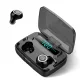 TWS Bluetooth fülhallgató V5.1, Fülbe helyezhető érintő fülhallgató, Vezeték nélküli töltőtok digitális akkumulátor kijelzővel - Fekete