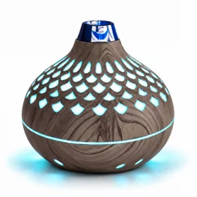   Aromaterápiás ultrahangos párásító 260 ml – sötétbarna, LED világítással