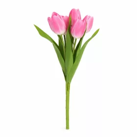   Prémium mesterséges tulipán virágcsokor 50 cm – 7 szálas ciklámen tulipán dekorációs művirág csokor