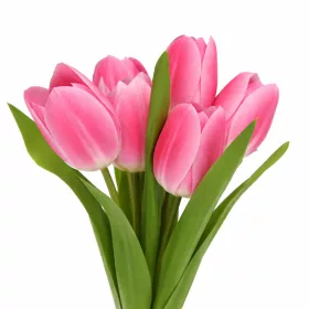   Prémium mesterséges tulipán virágcsokor 50 cm – 7 szálas ciklámen tulipán dekorációs művirág csokor