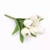 Prémium fehér tulipán művirág csokor 50 cm – 7 szálas élethű mesterséges tulipán dekoráció