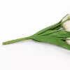 Prémium fehér tulipán művirág csokor 50 cm – 7 szálas élethű mesterséges tulipán dekoráció