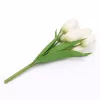 Prémium fehér tulipán művirág csokor 50 cm – 7 szálas élethű mesterséges tulipán dekoráció
