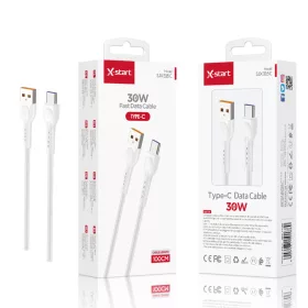 X-start 30W TYPE-C gyors adatkábel – 1 m, fehér