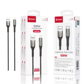   X-start Lightning gyors töltésű adatkábel – 100W, 1m, fekete