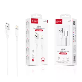   X-start Lightning gyors töltésű adatkábel – 20W, 1m, fehér
