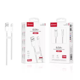   X-start SJX330C USB-A–USB-C gyorstöltő adatkábel 6 A, 1,5 m, fehér