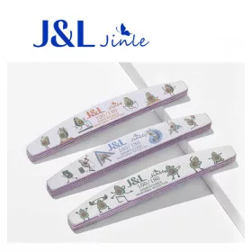   J&L íves körömreszelő 2 db /csomag 100/180 - színes avokádó mintás