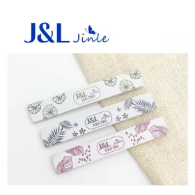   J&L téglalap alakú köröm reszelő 2 db /csomag 100/180 - színes levél mintás