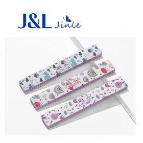   J&L téglalap alakú körömreszelő 2 db /csomag 100/180 - mintás