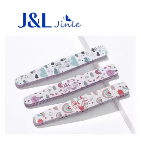   J&L egyenes és íves körömreszelő 2 db /csomag 100/180 - mintás