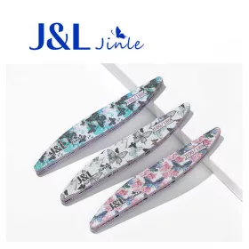   J&L hullámos körömreszelő 2 db/csomag 100/180 színes pillangó mintás