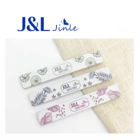   J&L téglalap alakú körömreszelő 2 db /csomag 100/180 - színes pillangó mintás