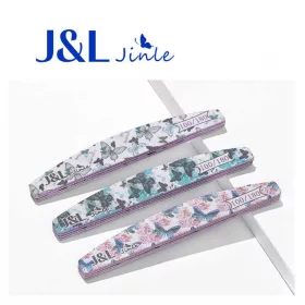   J&L íves körömreszelő 2 db /csomag 100/180 - színes pillangó mintás