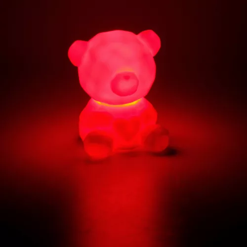 Mini maci LED világítással, piros - 6 cm - Stílusos dekoráció és hangulatlámpa