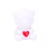 Mini maci LED világítással, fehér - 6 cm - Stílusos dekoráció és hangulatlámpa