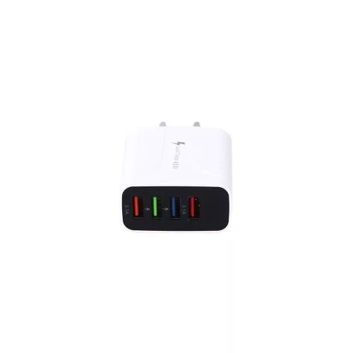 4 USB portos Quick charge töltő fehér