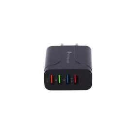 4 USB portos Quick charge töltő fekete