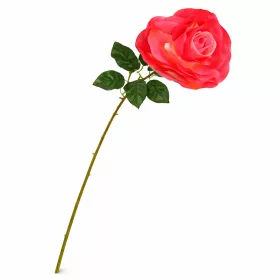   75 cm-es Élénk Piros Selyem Rózsa – Nagy, 17 cm-es Virágfejjel, Élethű Hosszú Szárú Műrózsa123508-2