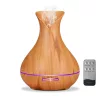 Aromaterápiás ultrahangos párásító – 500 ml tulipán alakú, világos barna fa hatású diffúzor 7 színű LED fénnyel