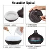 Aromaterápiás ultrahangos párásító – 500 ml sötét fa hatású diffúzor időzítővel és LED világítással
