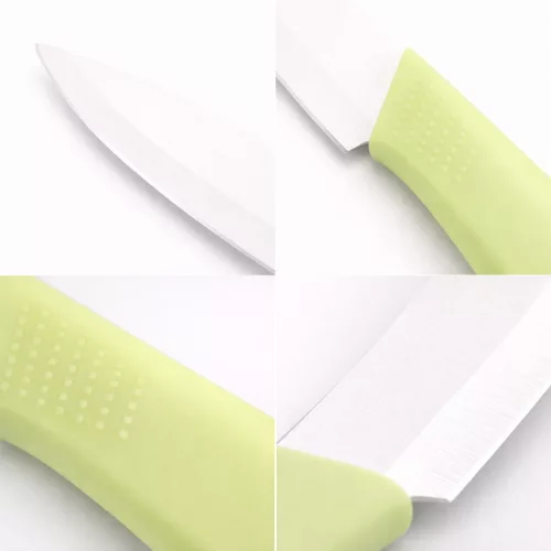 Rozsdamentes acél konyhakés 20 cm – zöld ergonomikus markolattal, 10 cm pengével