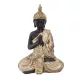 Fekete-arany Buddha szobor – 20 cm, modern műgyanta dekoráció