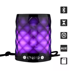   Hordozható vezeték nélküli Bluetooth hangszóró,  Színes LED Világít TG-155 - Fekete