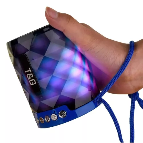 Hordozható vezeték nélküli Bluetooth hangszóró,  Színes LED Világít TG-155 - Fekete