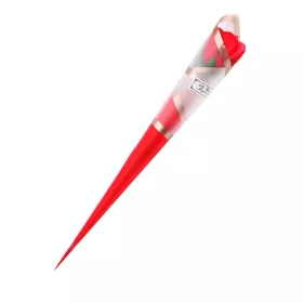  Egy szál vörös műrózsa Thank You feliratos átlátszó celfonában 45 cm