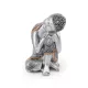 Bal térdén fekvő Buddha szobra - műgyanta, 24 cm magas