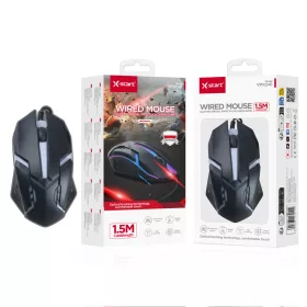   X-start vezetékes gamer egér RGB világítással – optikai USB egér, 1,5 m kábel, ergonomikus kialakítás