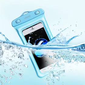 USAMS vízálló tok kék – IPX8, univerzális 6 colos telefonhoz