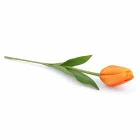   62 cm-es Narancssárga–Sárga Selyem Tulipán – Élethű Művirág Dekoráció Otthonra és Rendezvényekre