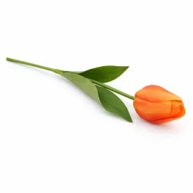   62 cm-es Narancssárga–Sárga Selyem Tulipán – Élethű Művirág Dekoráció Otthonra és Rendezvényekre