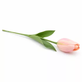   62 cm-es Pasztell Rózsaszín Selyem Tulipán – Élethű Hosszú Szárú Művirág Dekoráció