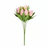 Prémium mesterséges tulipán virágcsokor 45 cm – 10 szálas rózsaszín tulipán dekorációs művirág csokor