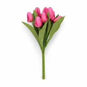   Prémium mesterséges tulipán virágcsokor 35 cm – 9 szálas mályva színű dekorációs művirág csokor