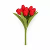 Prémium mesterséges tulipán virágcsokor 35 cm – 9 szálas piros tulipán dekorációs művirág csokor