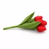 Prémium mesterséges tulipán virágcsokor 35 cm – 9 szálas piros tulipán dekorációs művirág csokor