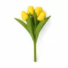 Prémium mesterséges tulipán virágcsokor 35 cm – 9 szálas citromsárga tulipán dekorációs művirág csokor