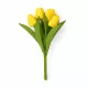Prémium mesterséges tulipán virágcsokor 35 cm – 9 szálas citromsárga tulipán dekorációs művirág csokor