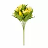 Prémium 40 cm-es citromsárga vegyes művirág csokor – 12 szálas liliom és tulipán dekor kompozíció