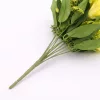 Prémium 40 cm-es citromsárga vegyes művirág csokor – 12 szálas liliom és tulipán dekor kompozíció