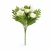 Prémium mesterséges liliom–rózsa virágcsokor 55 cm – 10 szálas fehér dekorációs művirág csokor
