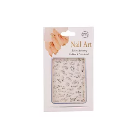 Nail-Art köröm matrica - ezüst