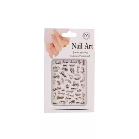 Nail-Art köröm matrica - fekete