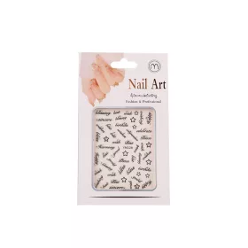 Nail-Art köröm matrica - fekete