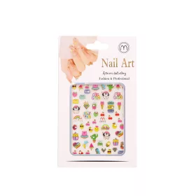 Nail-Art köröm matrica - színes